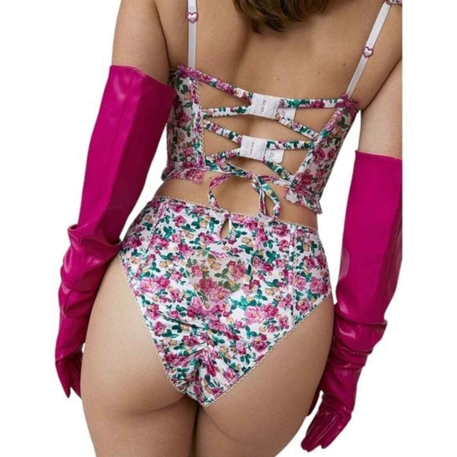 For Love & Lemons FOR LOVE & LEMONS Bustier and High-Waist Panty w/ Tag, XS Size ONE SIZE - 5 Thumbnail