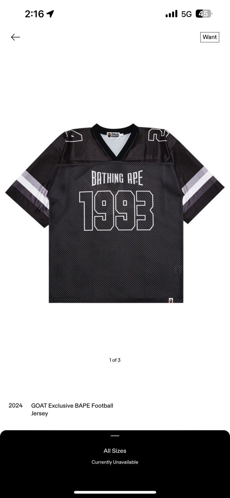 Bape GOAT Exclusive Football Jersey Size US S / EU 44-46 / 1 - 1 Thumbnail