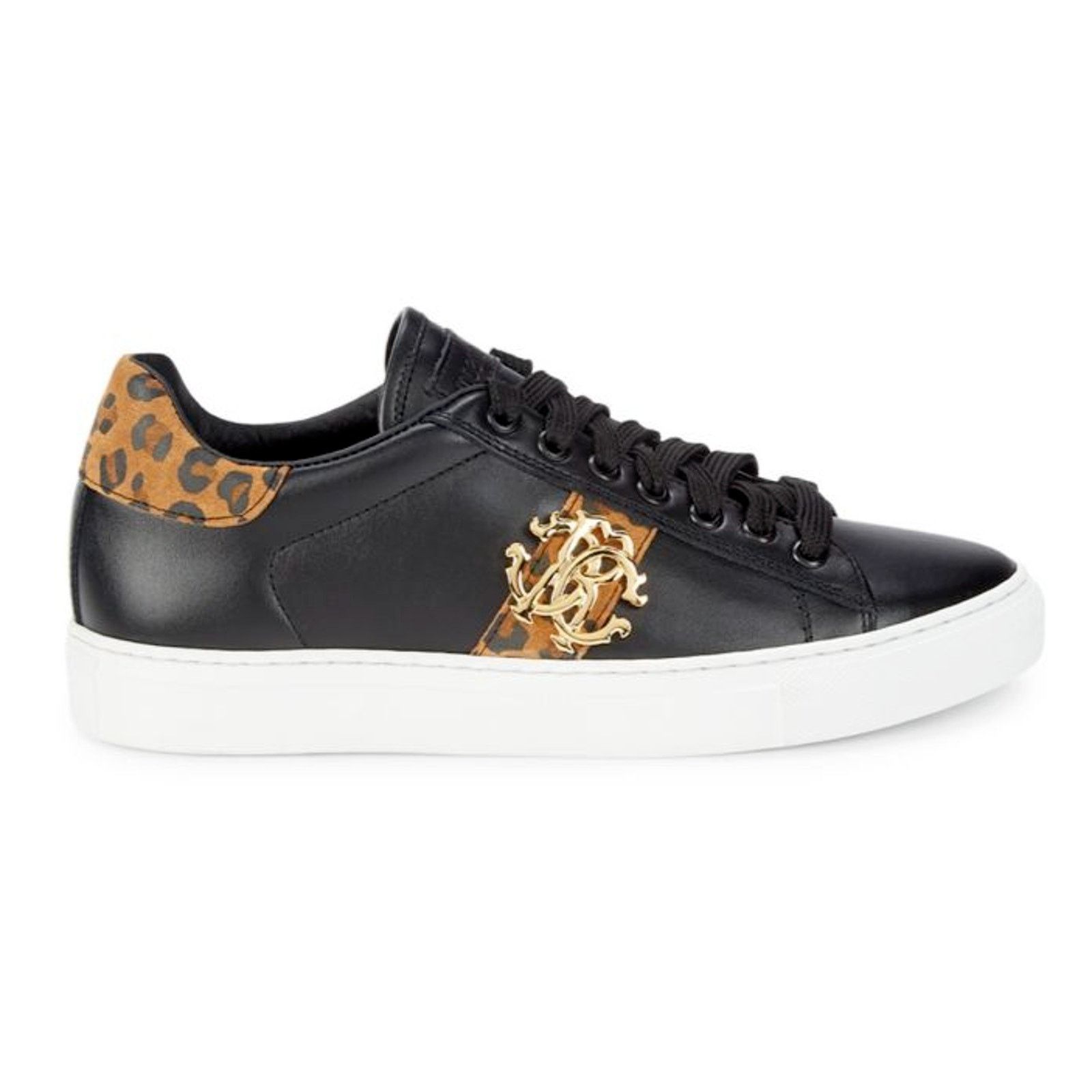 Cavalli Class × Just Cavalli × Roberto Cavalli Roberto Cavalli Leopard Print Black Low Sneaker 5.5 NIB $500 Size US 5.5 / IT 35.5 - 1 Thumbnail