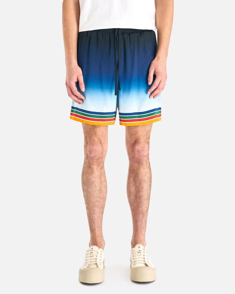 Casablanca o1s1v1r1oon0925 Musique Silk Shorts with Drawstrings in Blue Size US 32 / EU 48 - 1 Thumbnail