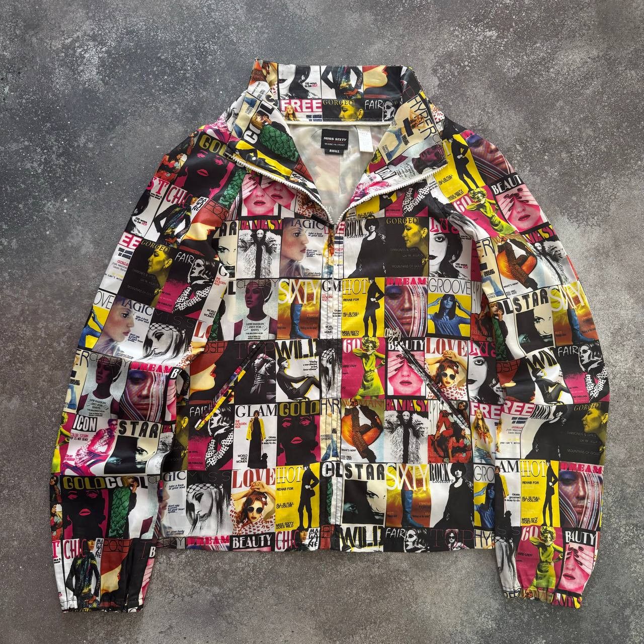 Miss Sixty Miss Sixty Y2K Retro Magazine Printed Light Jacket Size S / US 4 / IT 40 - 1 Thumbnail