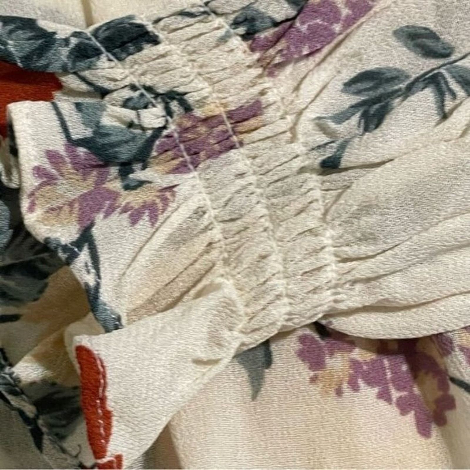 Other Kivari Womens ChiffonRuffle Pleated Floral Blouse Small Size S / US 4 / IT 40 - 5 Thumbnail