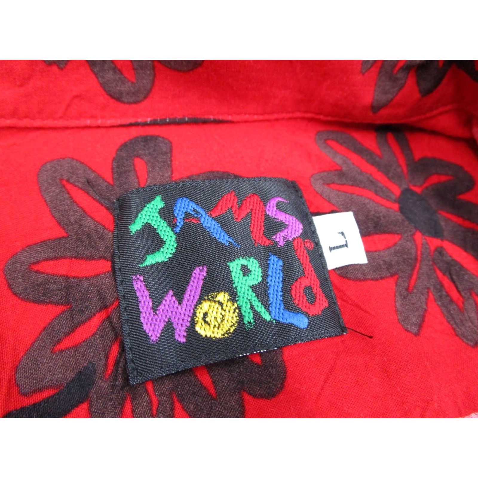 Jams World VINTAGE Jams World Shirt Mens L Red Jolie Floral Rayon Hawaiian Aloha Tiki USA Size US L / EU 52-54 / 3 - 3 Thumbnail