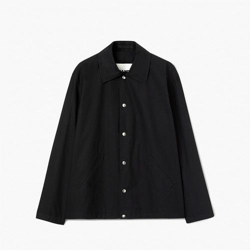 Jil Sander o1s22i1n1024 Cotton Logo Overshirt in Black Size US L / EU 52-54 / 3 - 1 Thumbnail