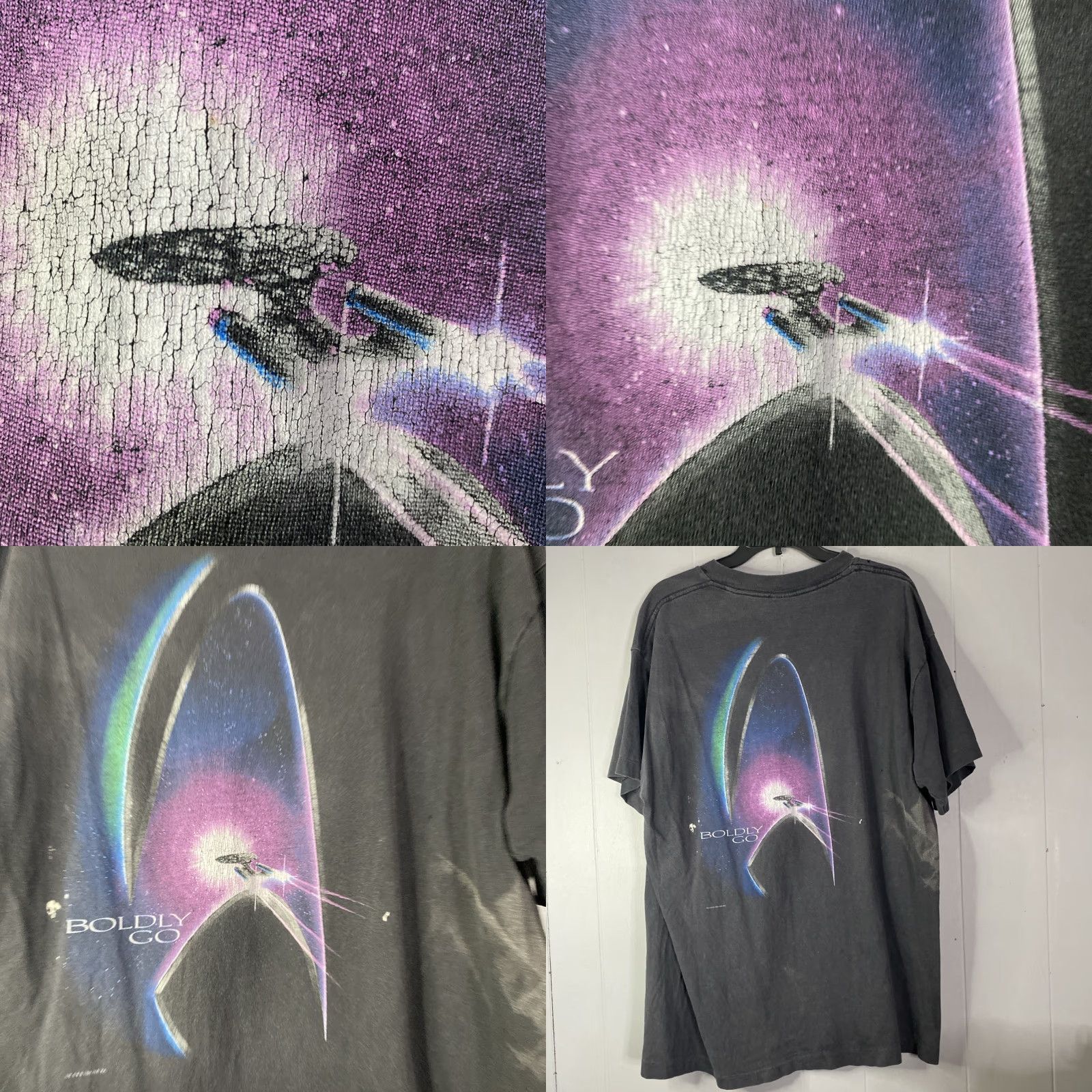 Vintage Vtg Winterland Single Stitch 90s Star Trek Movie T Shirt Made in USA DISTRESS L Shirt Unisex Adults Adult L Black Cotton Stars 90s Mens Womens Size US L / EU 52-54 / 3 - 9 Thumbnail