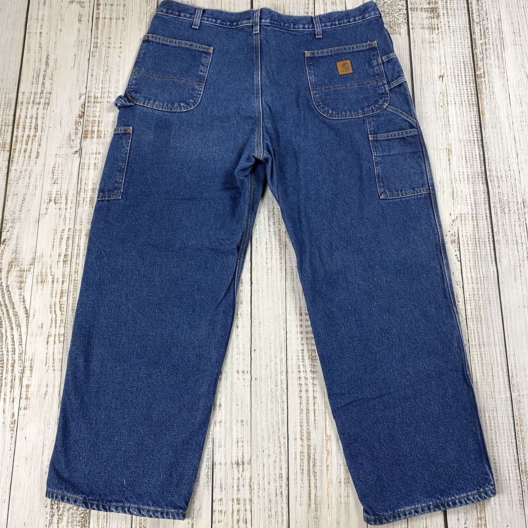 Carhartt VINTAGE Carhartt Dungaree Jeans 42x30 Flannel Lined Blue Denim Work B236 DST Mens Size US 40 / EU 56 - 2 Thumbnail