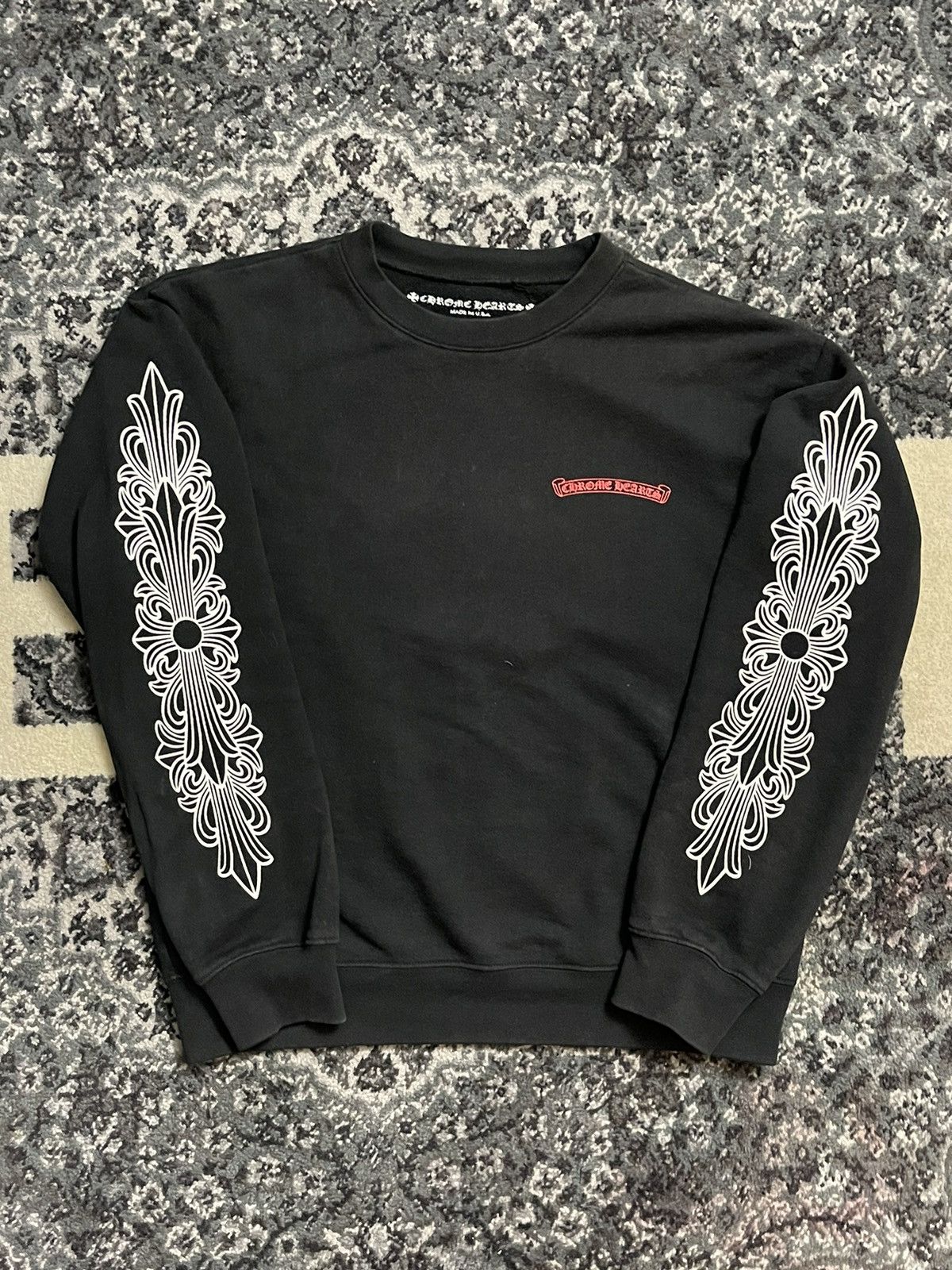 image of Chrome Hearts Matty Boy Chomper Crewneck Size Large in Black, Men's