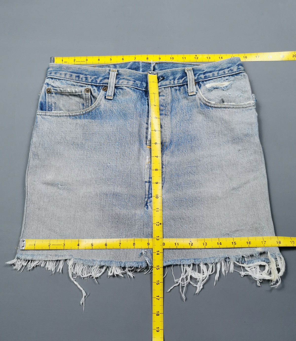 Levi's Thrashed Vintage 70s 80s Levis Custom Skirt Selvedge Size 31" - 10 Thumbnail