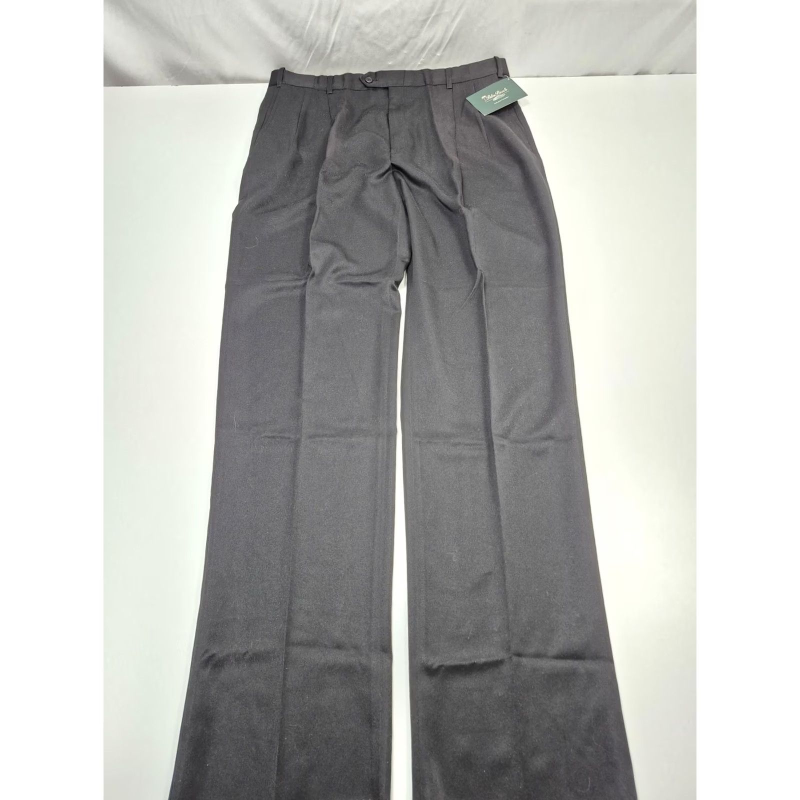 Vintage Palm Beach Reflex Dress Pants Mens 38x36 Black Polyester Pleated Unhemmed NWT Size US 38 / EU 54 - 2 Thumbnail
