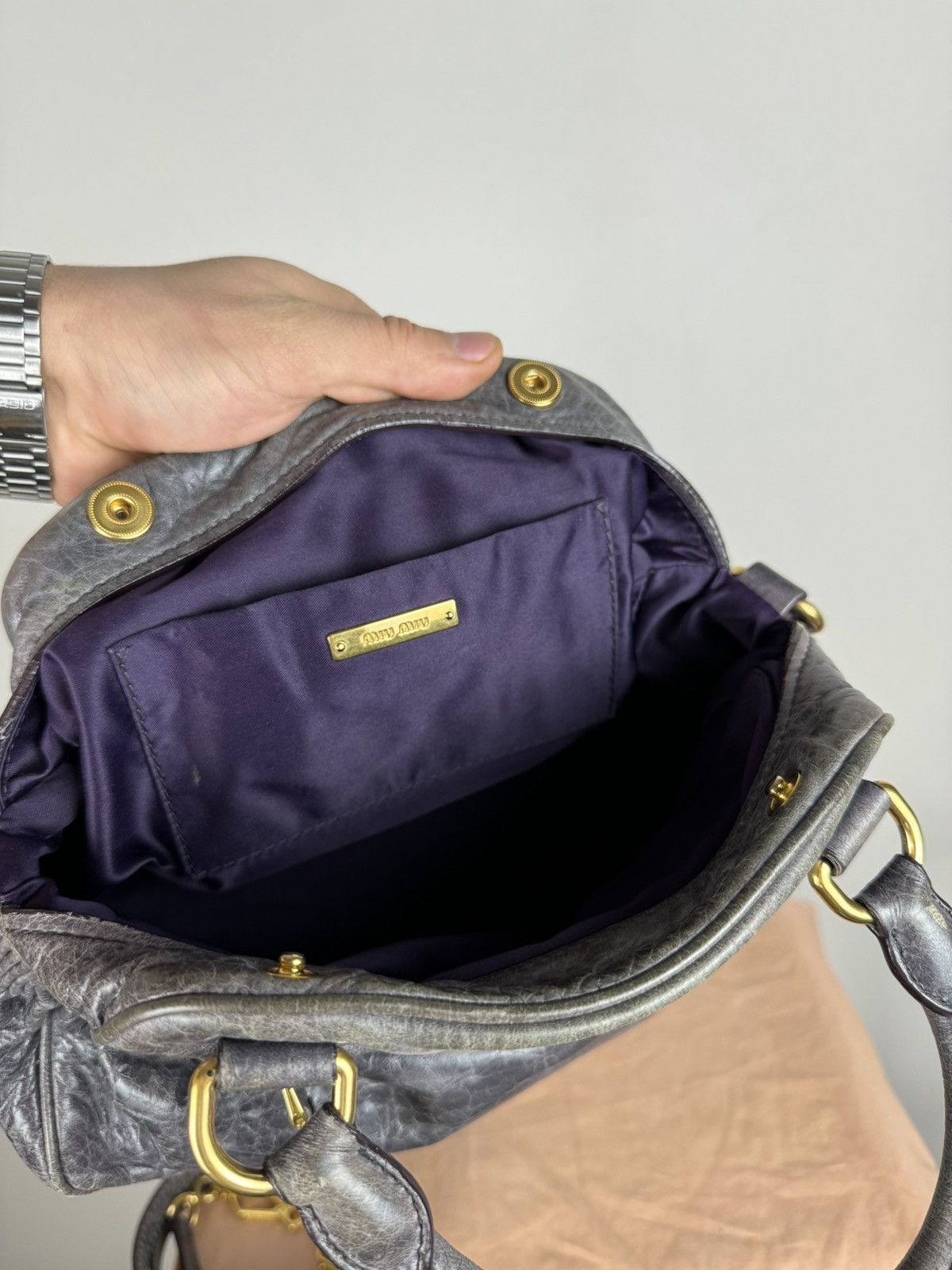 Leather × Miu Miu Leather bag Miu Miu y2k original casual luxury item Size ONE SIZE - 6 Thumbnail