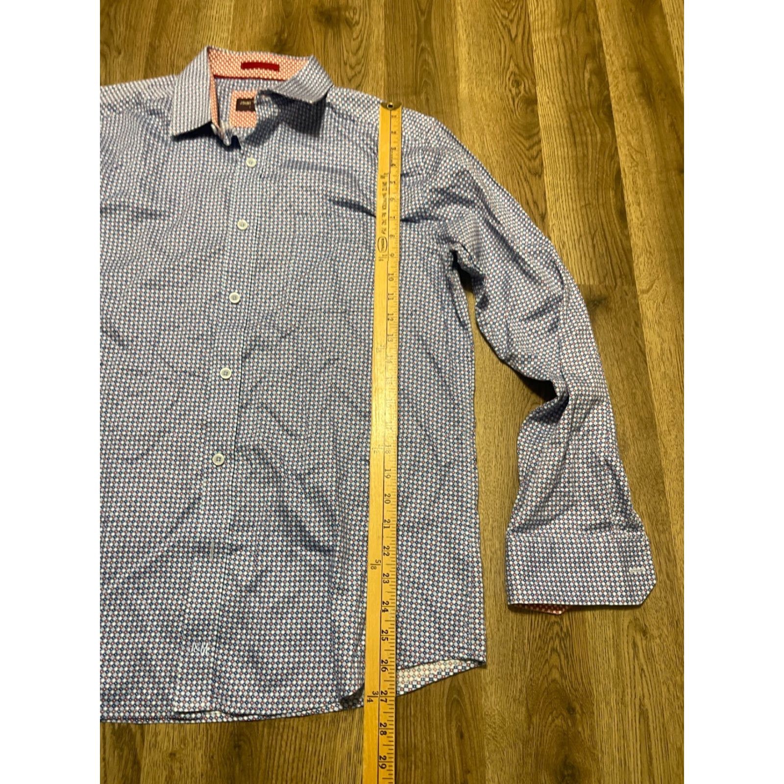 Johnston & Murphy Johnston & Murphy Shirt, Men's Size Medium, Button-Up Shirt, Blue, Red White Blue, Button, Casual, Cotton, Long Sleeve, Regular Fit, M, Men, Shirt Size US M / EU 48-50 / 2 - 7 Thumbnail