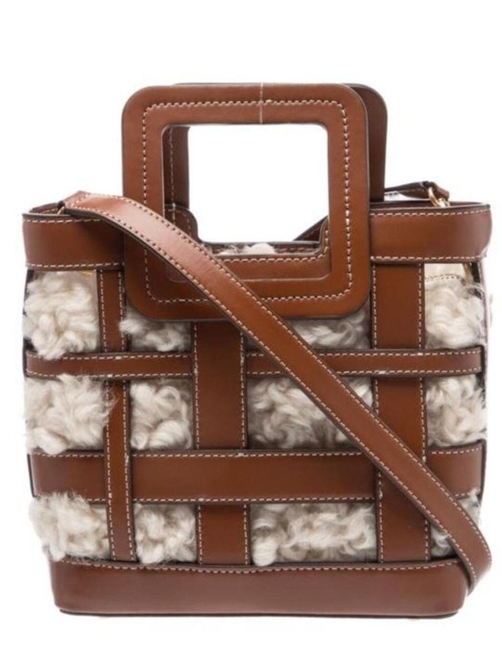 Staud STAUD Brown Mini Plaid Shirley Bag — Retail $500 Size ONE SIZE - 4 Thumbnail