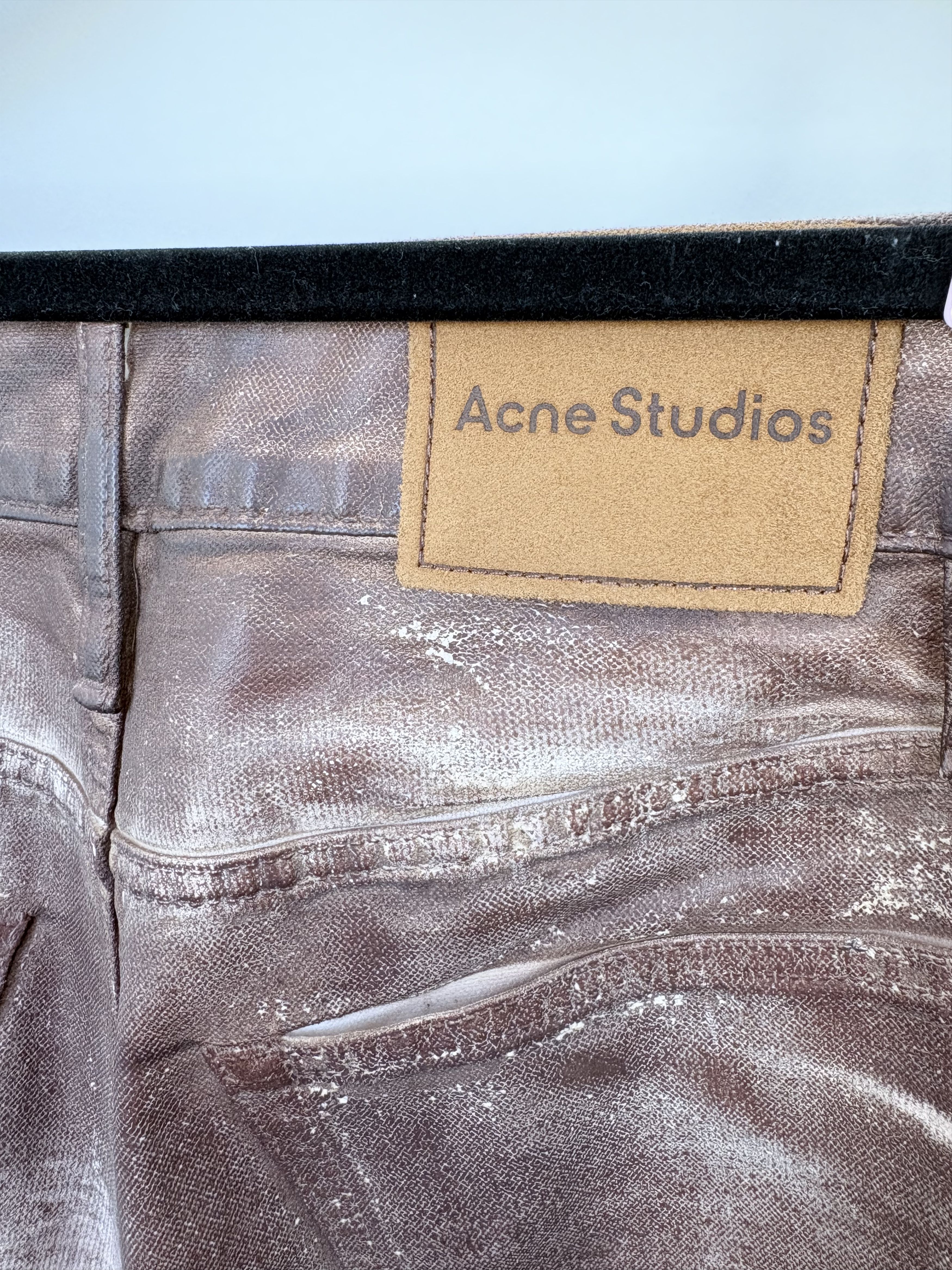 Acne Studios Acne Studios Relaxed Fit Waxed Jeans in Caramel/White (AW23) Size 24" / US 00 / IT 34 - 4 Thumbnail