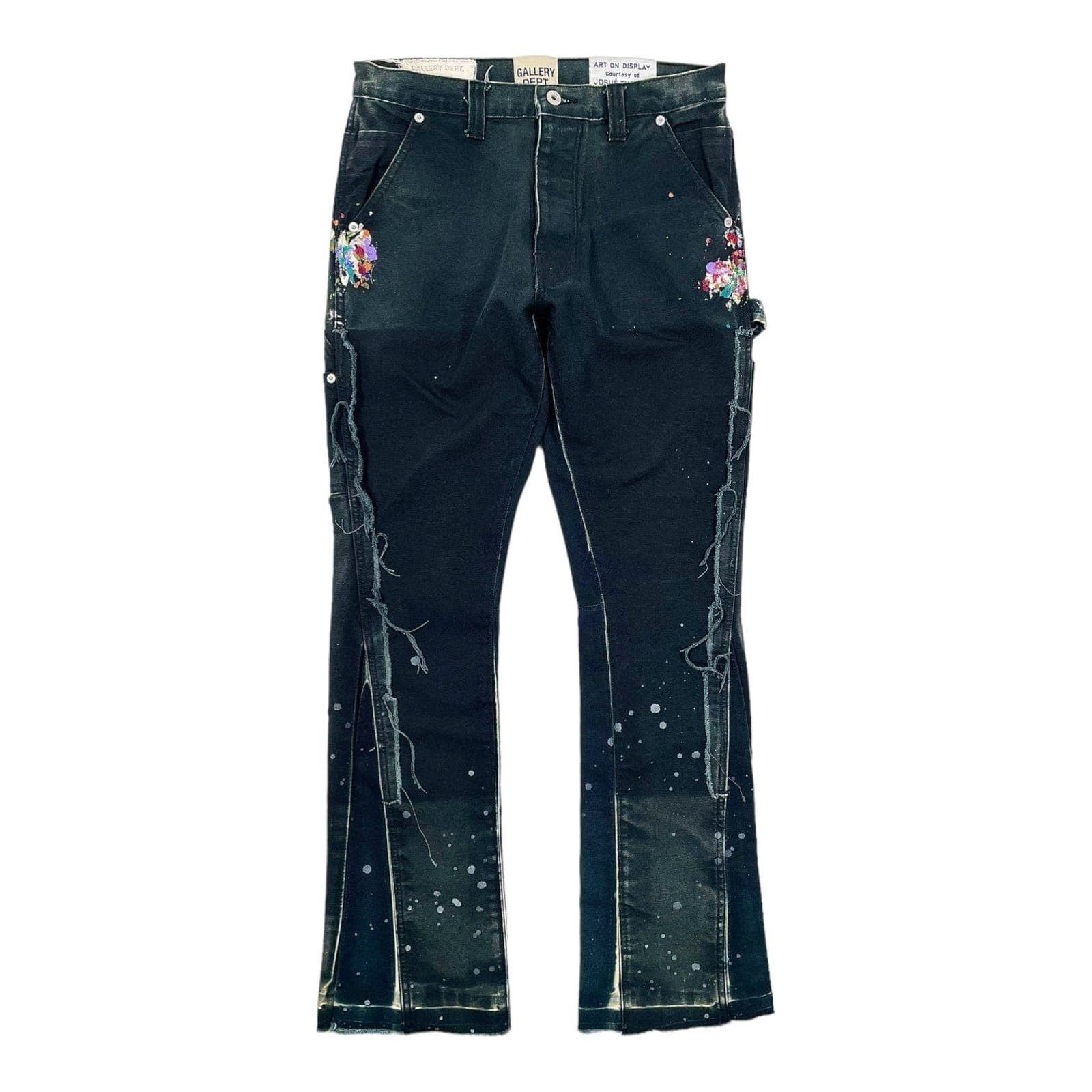 image of Gallery Dept Gallery Department Paint Splatter La Flare Carpenter Pants in Black, Men's (Size 30)