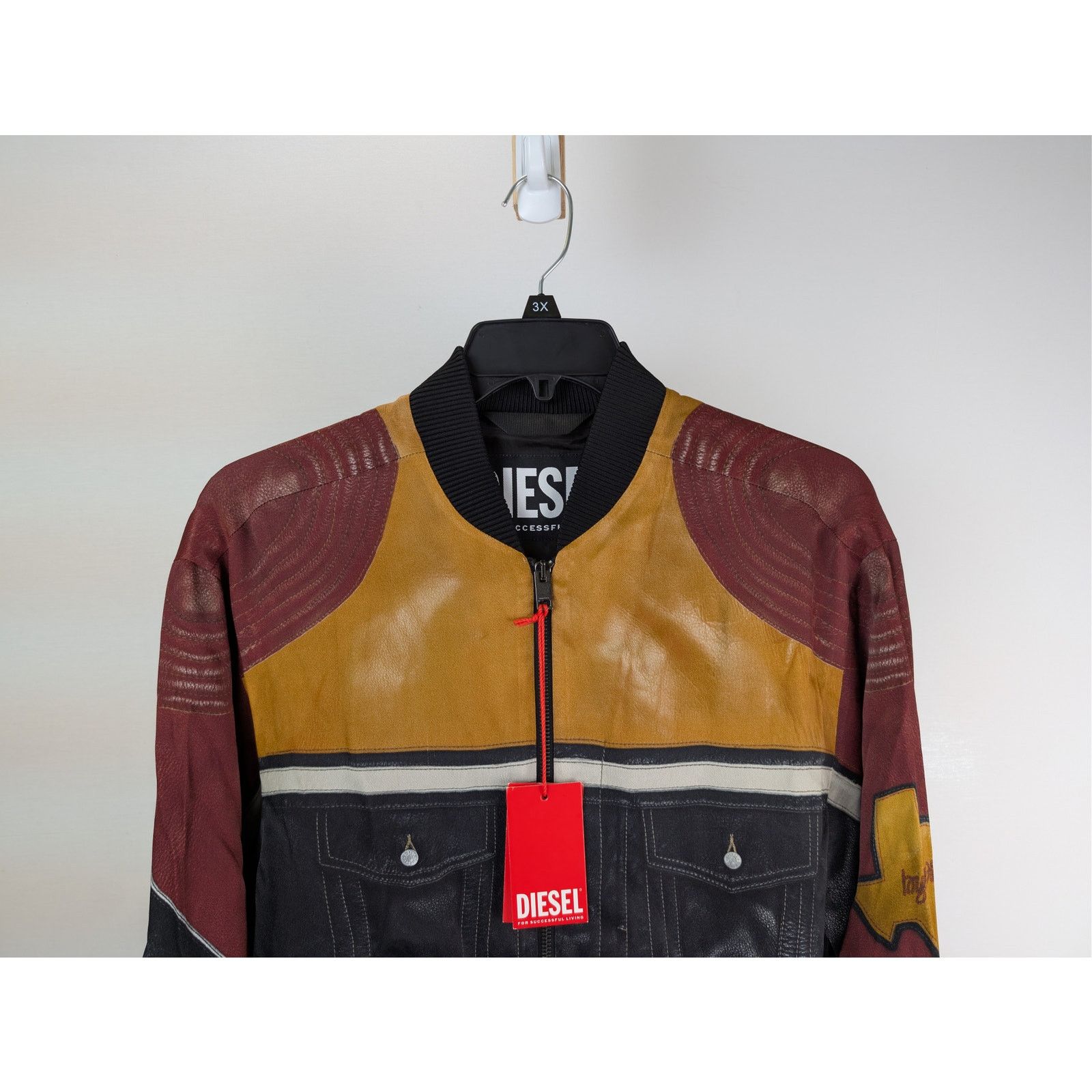 Diesel o1rshd1 J-Moll printed bomber jacket black, red, and yellow Size US L / EU 52-54 / 3 - 3 Thumbnail