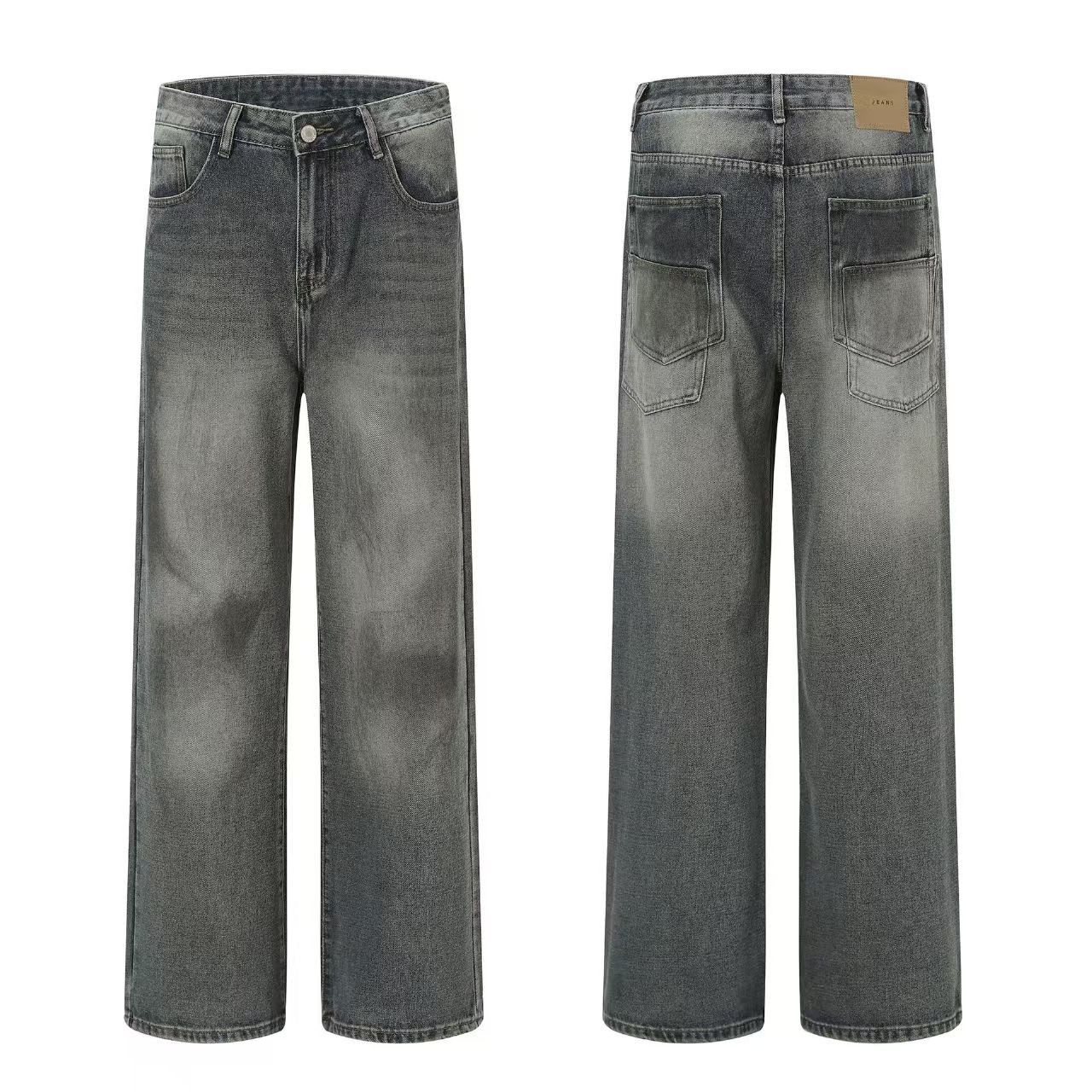 Japanese Brand × Jean Washed and distressed straight-leg baggy jeans Size US 30 / EU 46 - 5 Thumbnail