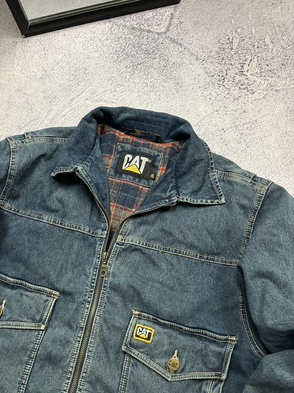 Caterpillar Vintage 90’s Cat Active Plaid Work Jacket Denim Caterpillar Size US S / EU 44-46 / 1 - 6 Thumbnail
