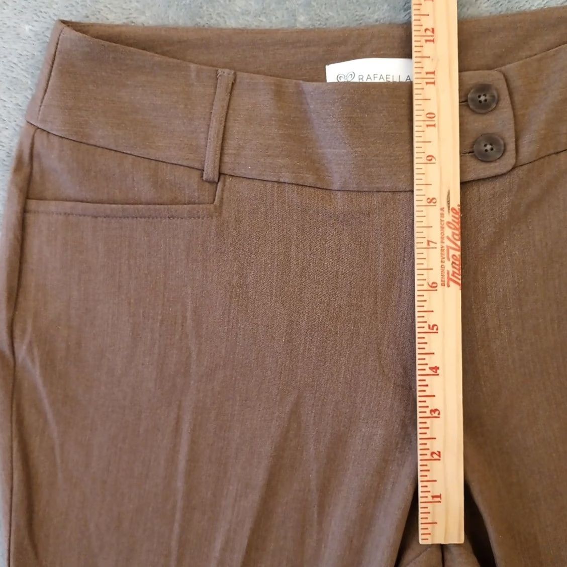 Vintage Rafaella Dress Pants Womens 12 Brown High Rise 34x29 Straight Leg Inseam 29 Altered Hem Dressy Formal Start-Textiles Size 34" / US 12 / IT 48 - 3 Thumbnail