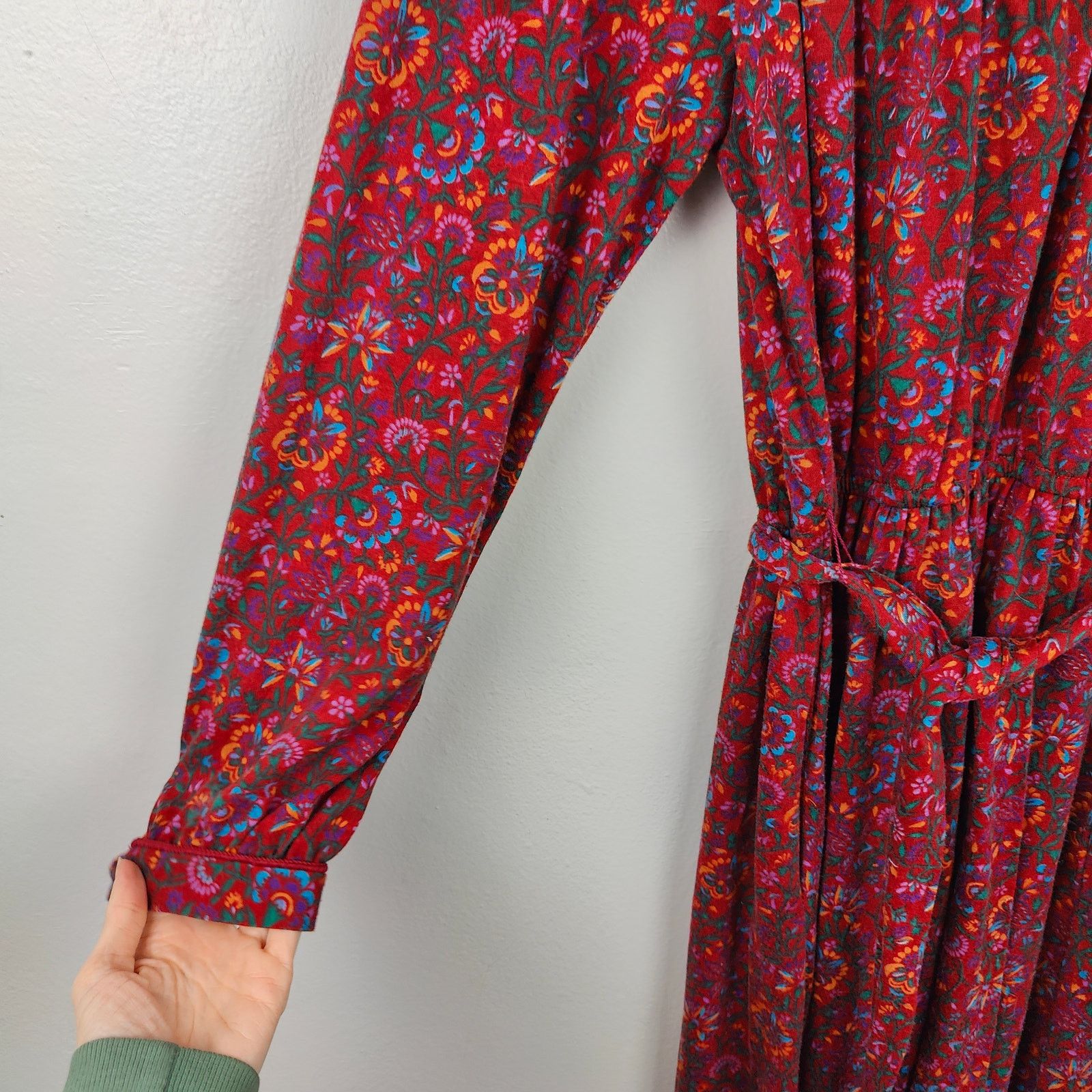 Other Vintage Lanz Originals Midi Dress Womens Medium Red Floral Size M / US 6-8 / IT 42-44 - 4 Thumbnail