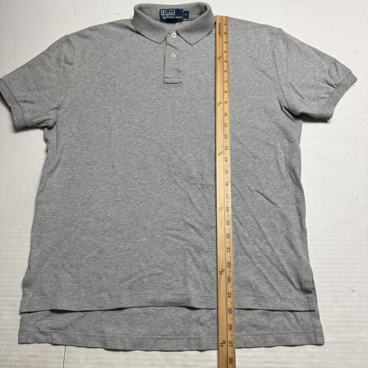 Polo Ralph Lauren Vintage Polo Ralph Lauren Long Tail Polo Shirt In Gray Sz: S Size US S / EU 44-46 / 1 - 11 Thumbnail