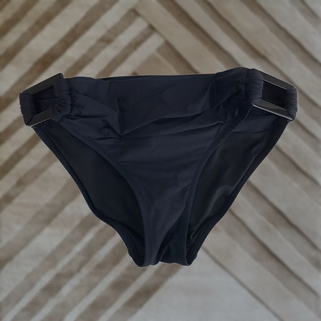J.Crew J.Crew Bikini Bottom XXS Black Solid Ruched Swimwear Hardware Accents Size 24" / US 00 / IT 34 - 1 Thumbnail