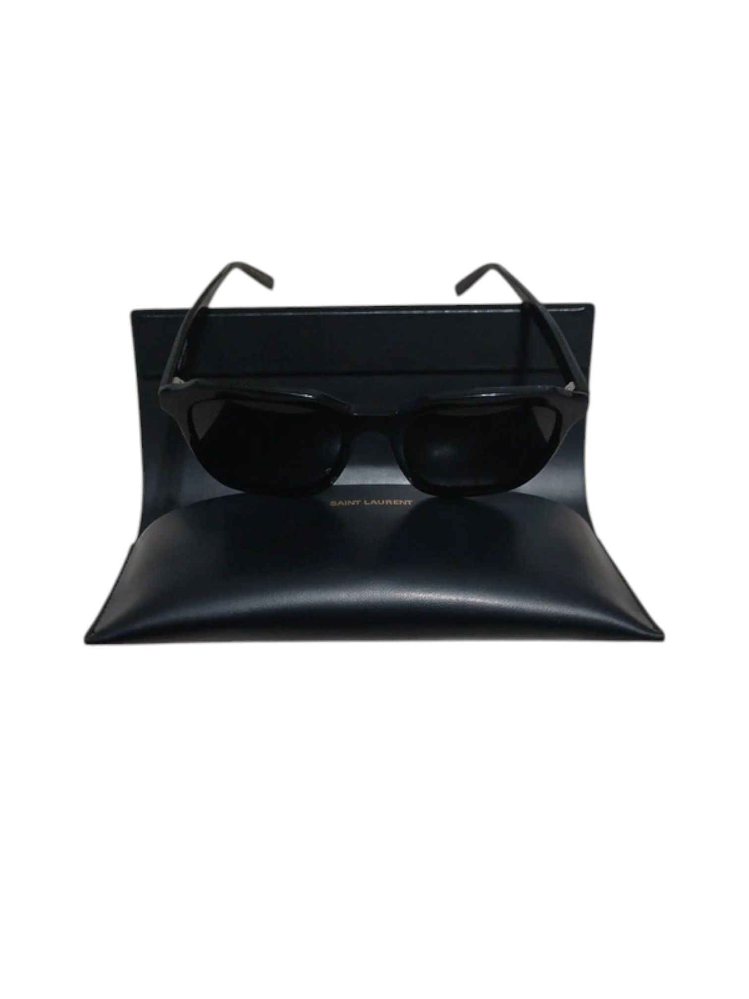 Saint Laurent Paris Saint Laurent Black Acetate Square Sunglasses, 2010s Size ONE SIZE - 8 Thumbnail