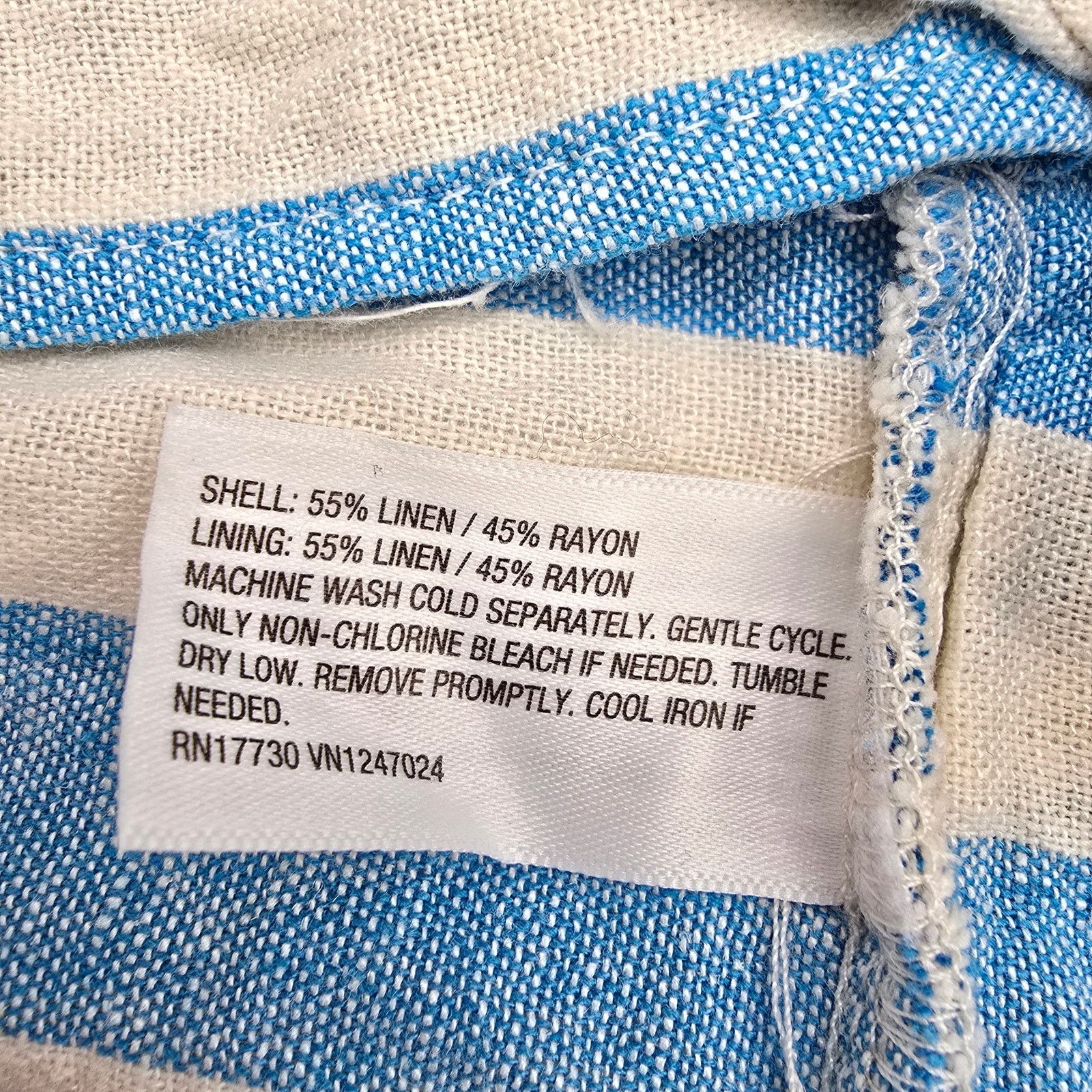 Other A New Day Blue & White Linen Bikini Top Crop Bra Tank Top L Size L / US 10 / IT 46 - 6 Thumbnail