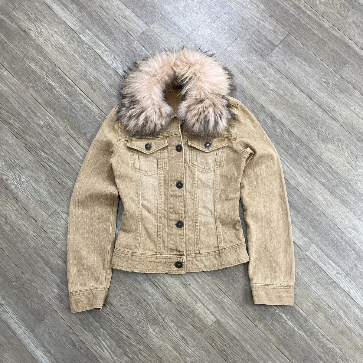 20471120 2000s Japanese Style Ifsixwasnine Lgb Vkei Fur Denim Jacket Size US S / EU 44-46 / 1 - 1 Thumbnail