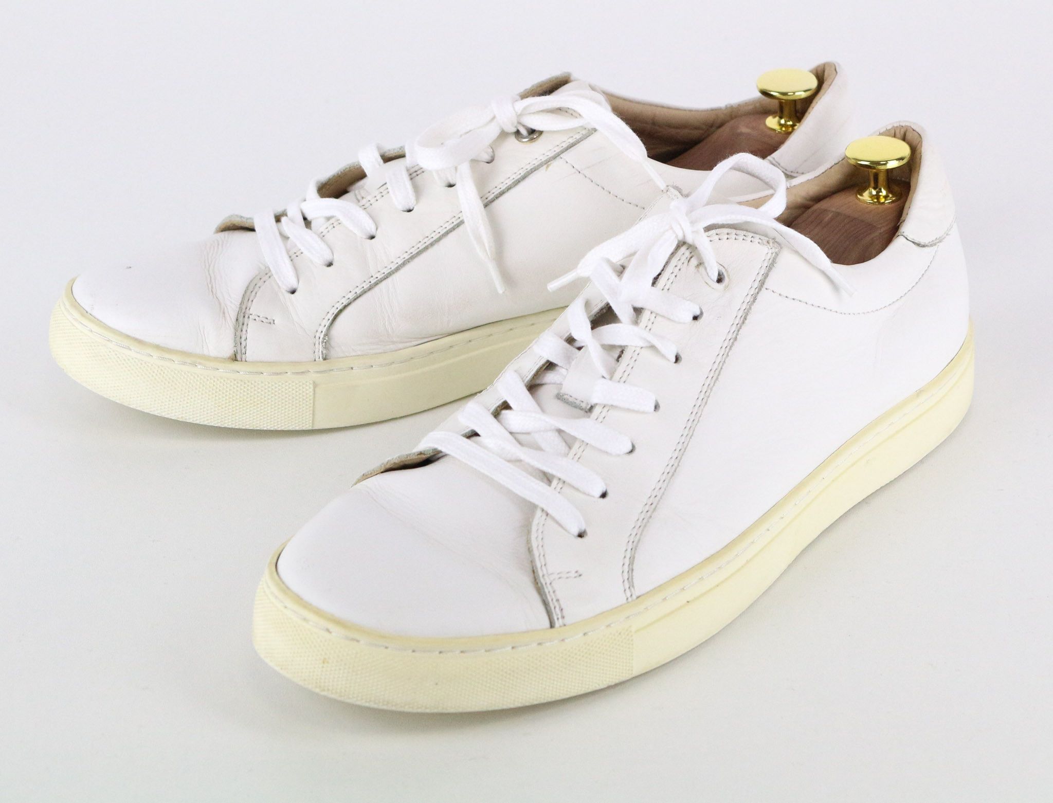 Suitsupply EU43 White Leather Laced Sneakers 73655 Size US 10 / EU 43 - 5 Thumbnail