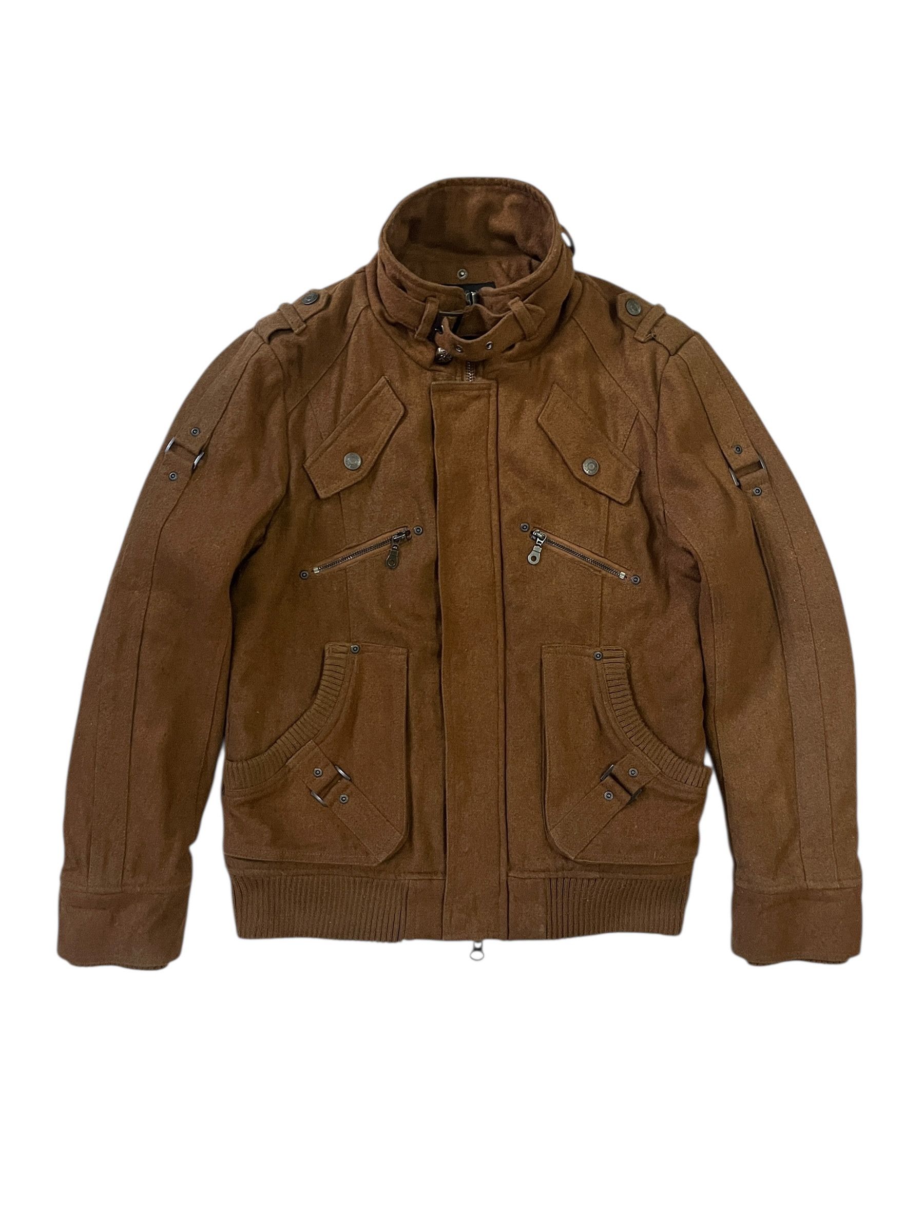 In The Attic Brown Utility Military Style Wool Jacket