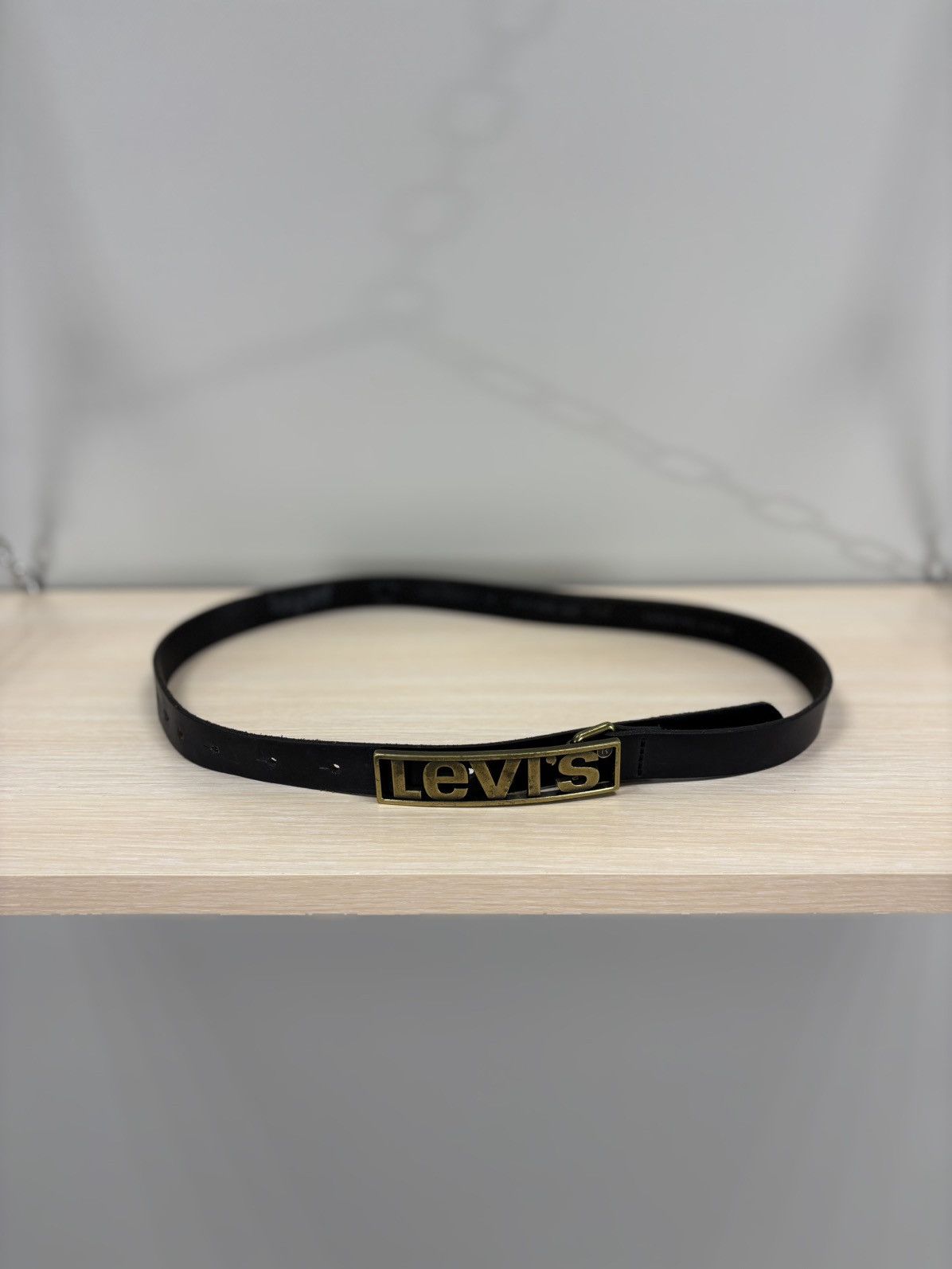 Leather × Levi's Womens leather belt Levis Size 75/30 Color Black Size ONE SIZE - 4 Thumbnail