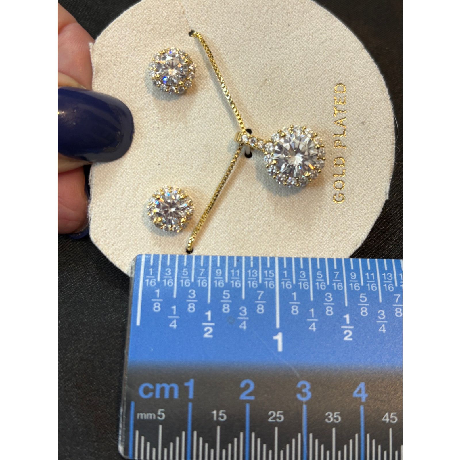 Other New Gold Plated Cubic Zirconia Necklace & Stud Earrings Set Size ONE SIZE - 4 Thumbnail