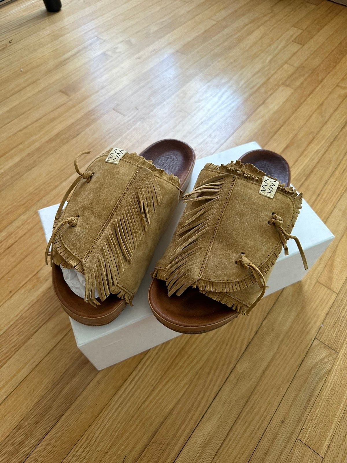 Pre-owned Visvim Folk Christo Sandals In Tan