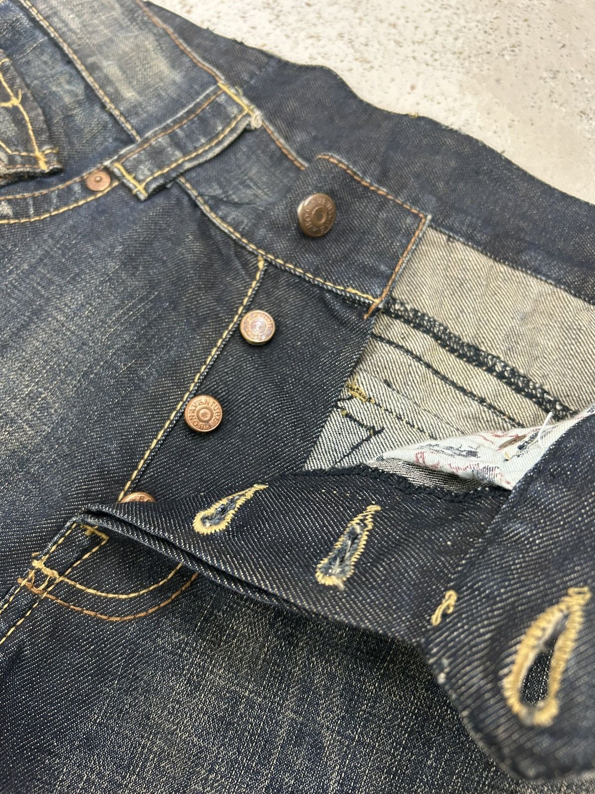 Le Grande Bleu (L.G.B.) Vintage Baggy Jeans Bonaventure Brand Mud Washed Size US 31 - 9 Thumbnail
