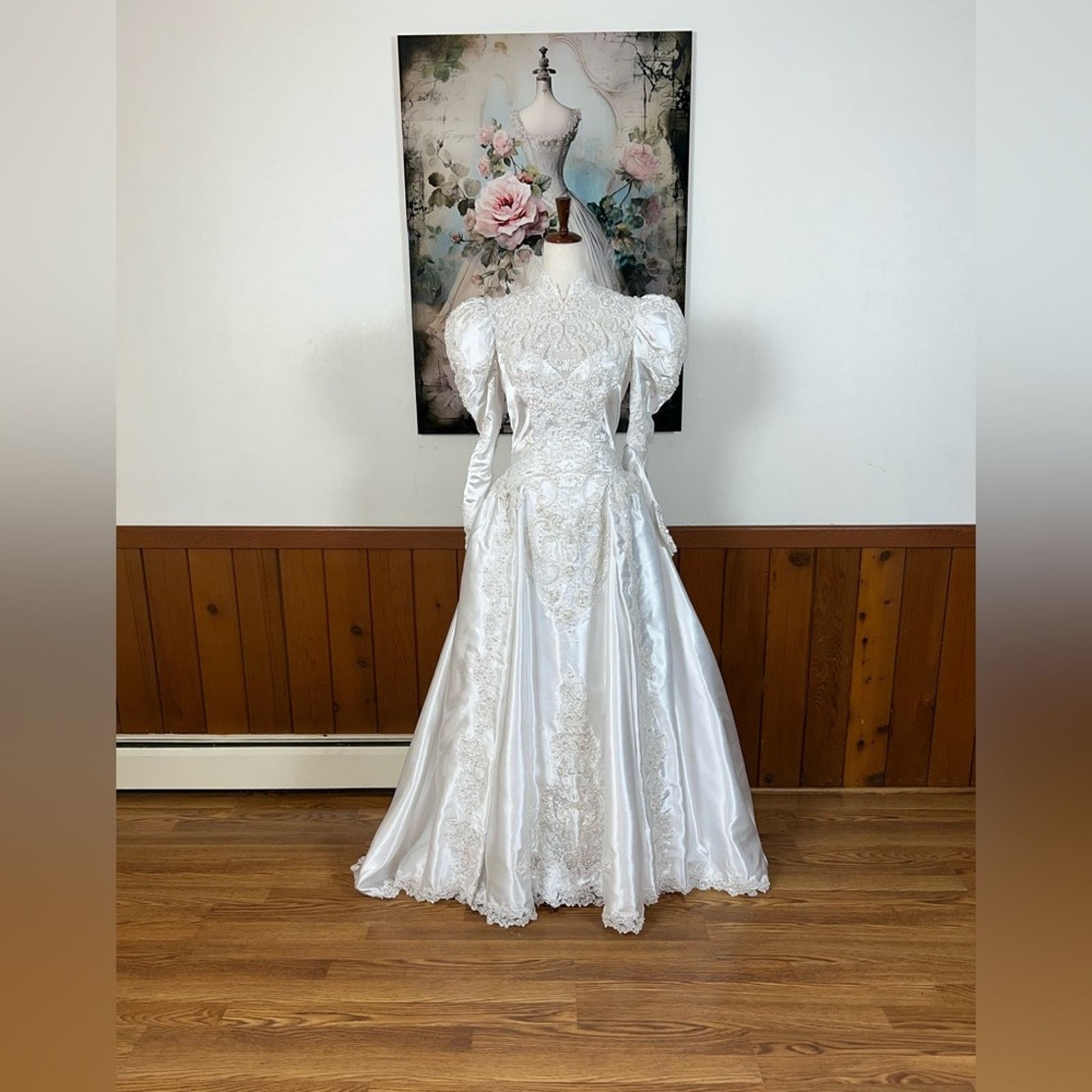 Vintage Preserved Vintage 90s Eden Bridals Cathedral Wedding Gown! Size L / US 10 / IT 46 - 9 Thumbnail