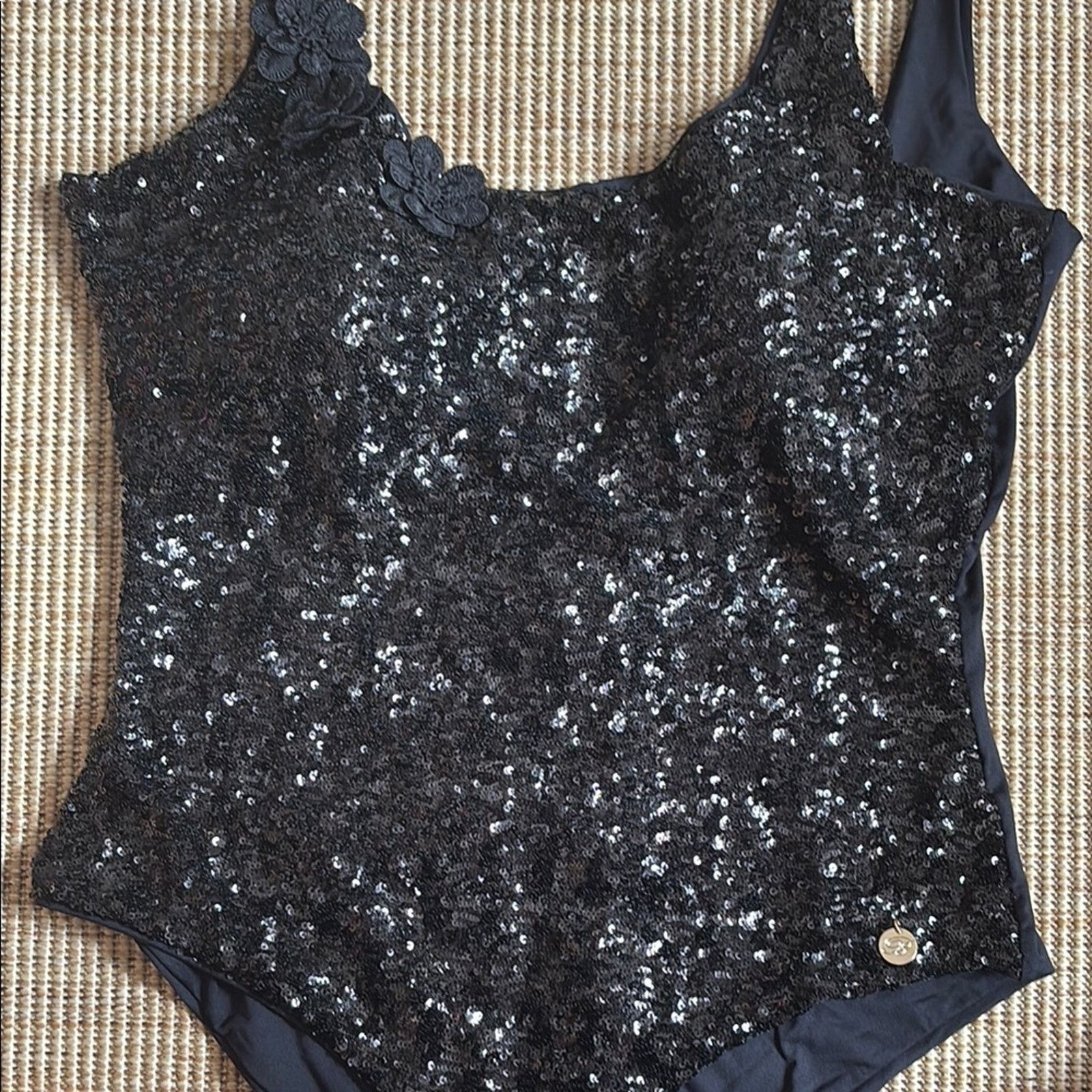 Blumarine NWT Blumarine Black Sequin One Piece Swimsuit Size 18 Size ONE SIZE - 4 Thumbnail