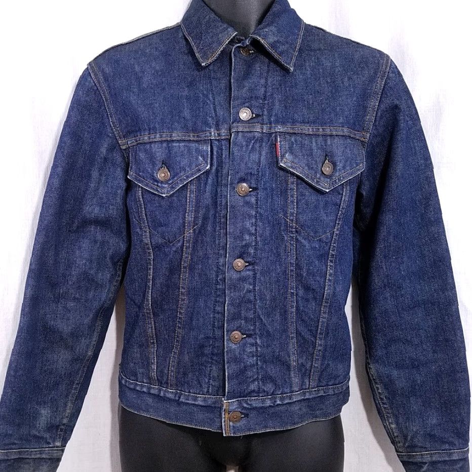 Levi's VINTAGE Harley Owners Group Levis Denim Trucker Jacket Mens Small Blue 80s Size US S / EU 44-46 / 1 - 3 Thumbnail