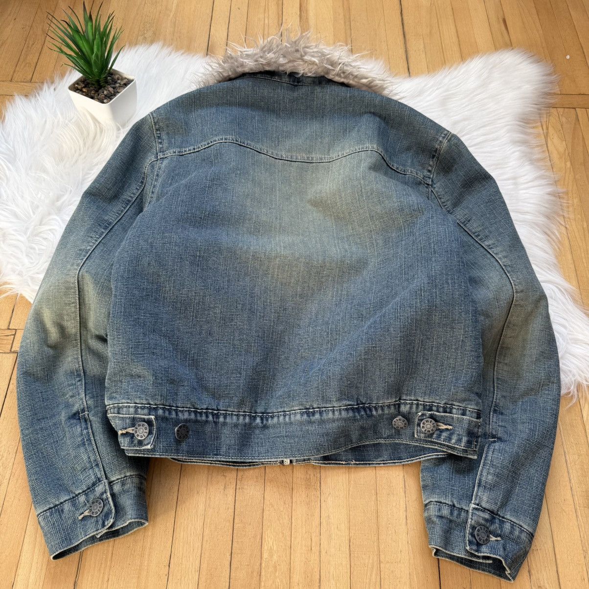 If Six Was Nine 📌 Crazy Y2K Fur Sherpa 00s Vintage Denim Jacket Size M / US 6-8 / IT 42-44 - 13 Thumbnail
