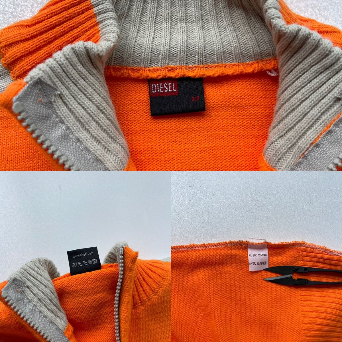 Diesel × Vintage Diesel Denim Division Vintage Half Zip Knit Sweater Orange Size US XL / EU 56 / 4 - 9 Thumbnail