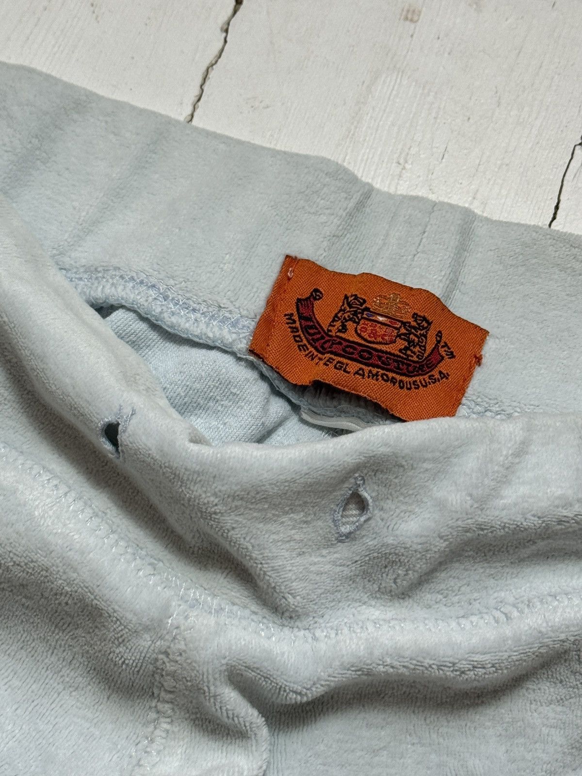 Juicy Couture VINTAGE JUICY COUTURE VELOUR 2000s BACK LOGO BLUE PANTS Size 28" / US 6 / IT 42 - 5 Thumbnail