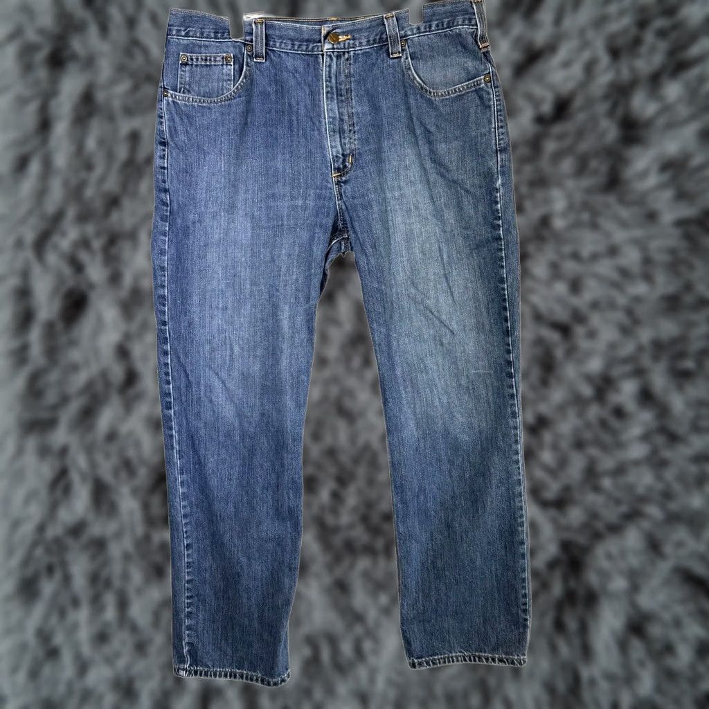 Carhartt Carhartt Men’s Jeans 38×32 Blue Denim Medium Wash Mid-Rise Straight Leg Size US 38 / EU 54 - 1 Thumbnail
