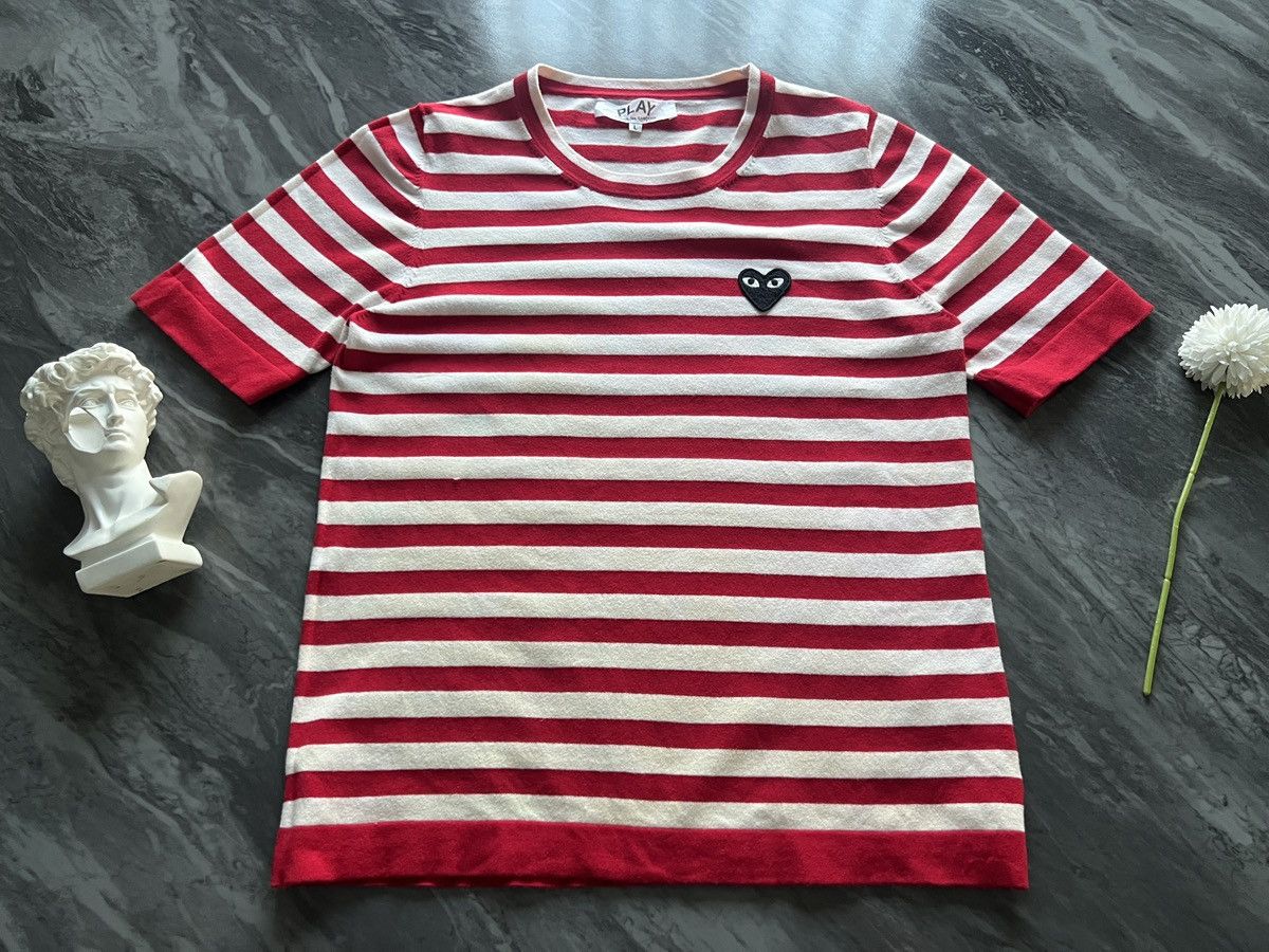 Comme des Garcons PLAY Comme des Garcons : Stripe Line Red Black Heart Size L / US 10 / IT 46 - 2 Thumbnail