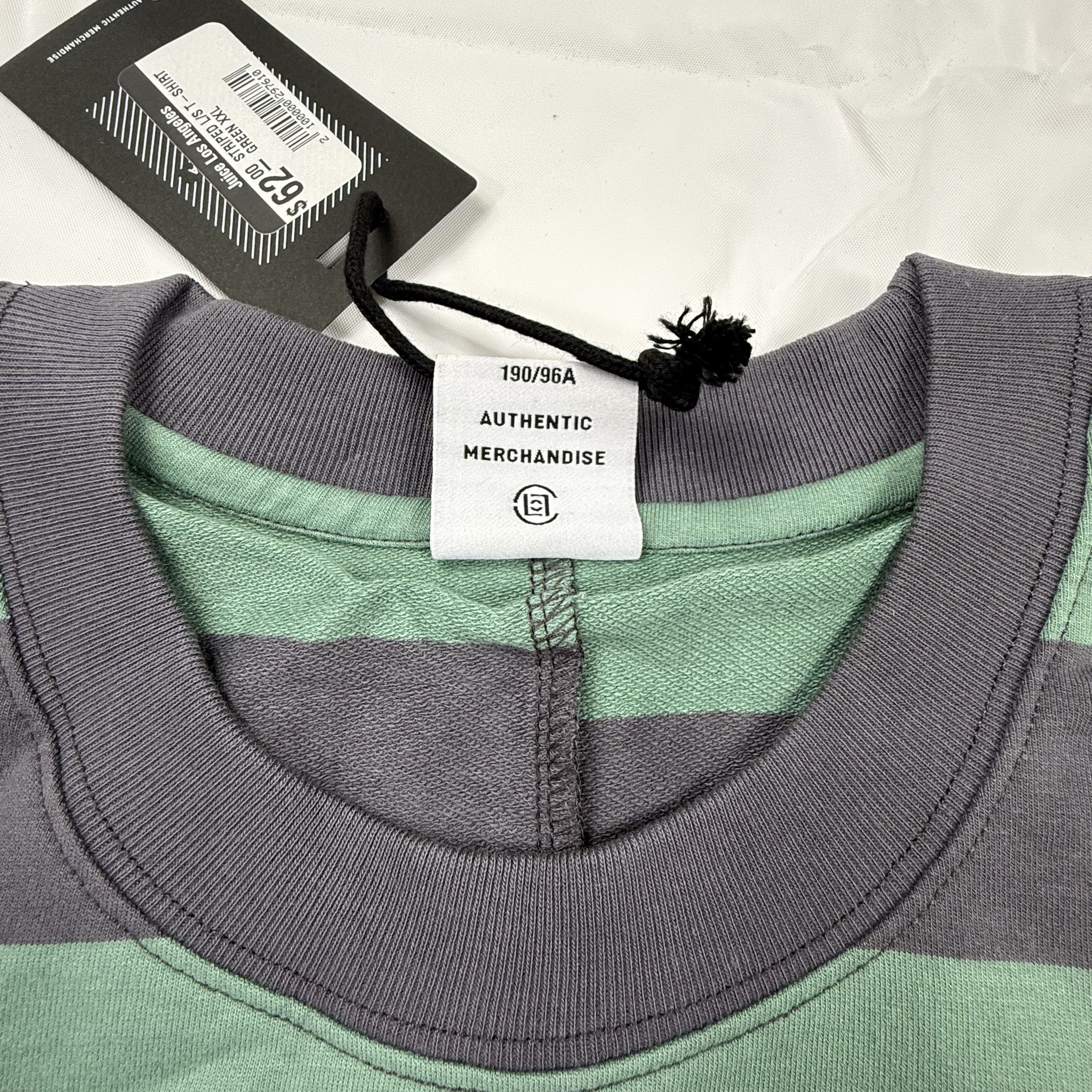 CLOT Clottee by Clot Mens Green Grey Striped Long Sleeve T-Shirt Size US XXL / EU 58 / 5 - 3 Thumbnail