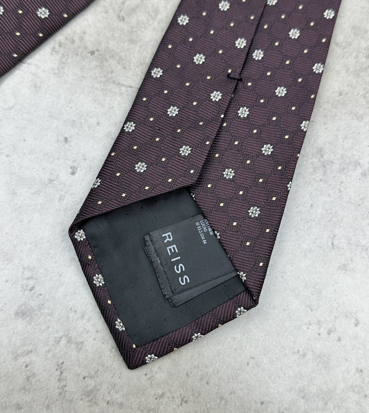 Reiss Reiss Floral Silk Tie - Made in Italy Designer Mens Necktie Size ONE SIZE - 8 Thumbnail
