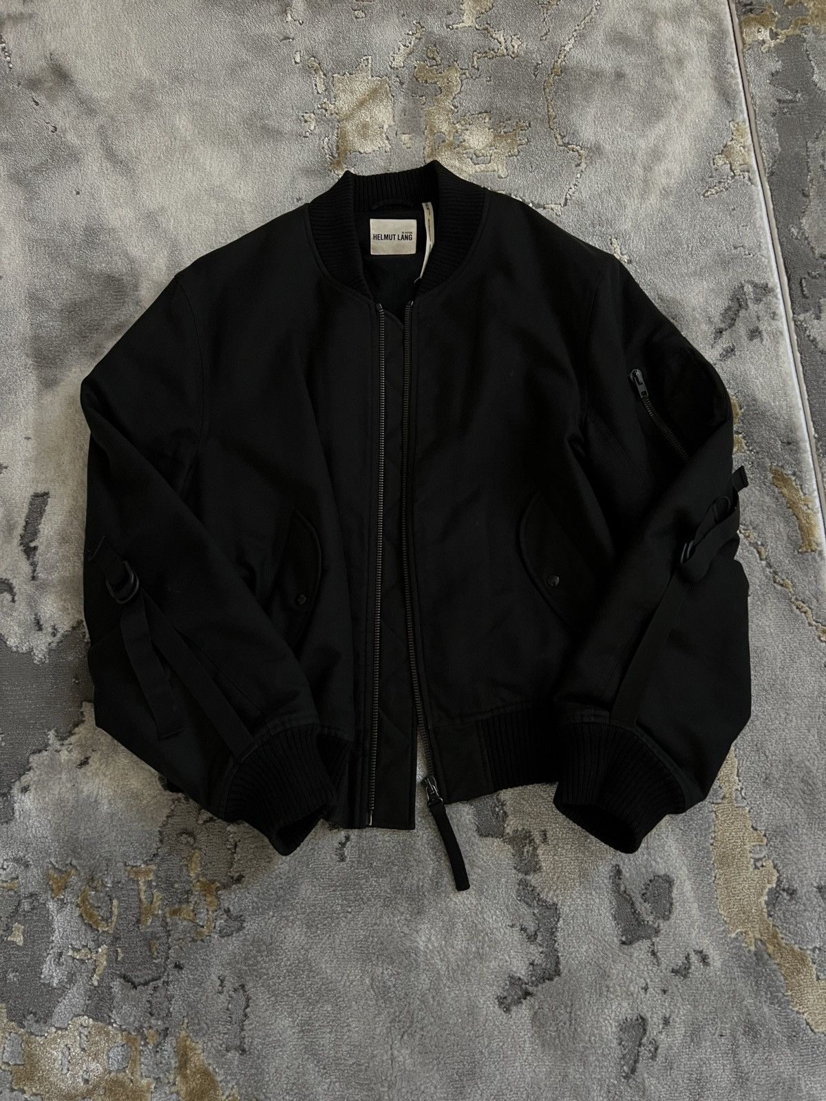 Helmut Lang Helmut Lang Black Bondage Bomber Jacket | Grailed