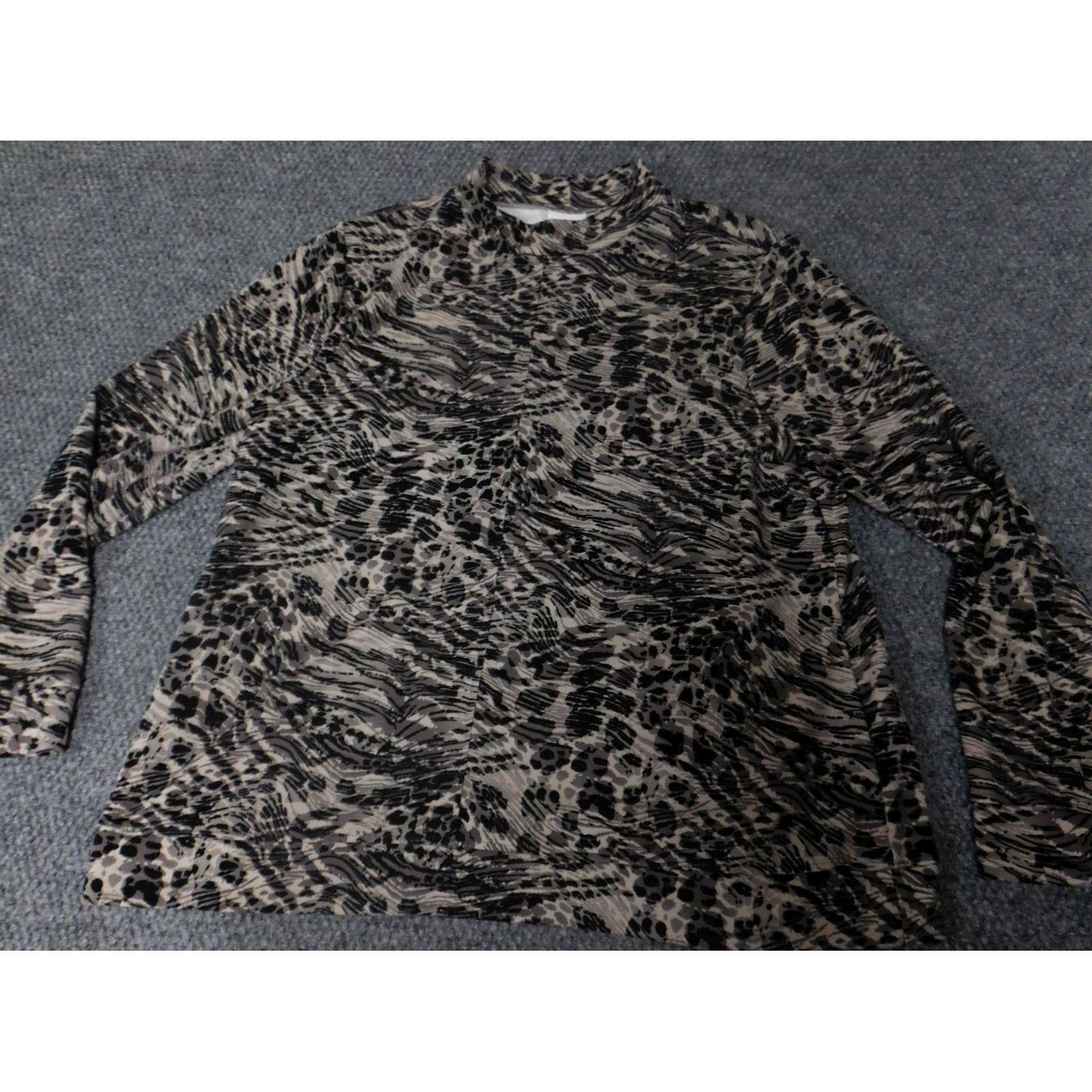 Vintage Chicos Blouse Shirt Womens Regular Size 2 Black Crew Neck Pullover Stretch Rayon Long Sleeve Casual Classic Size XS / US 0-2 / IT 36-38 - 2 Thumbnail