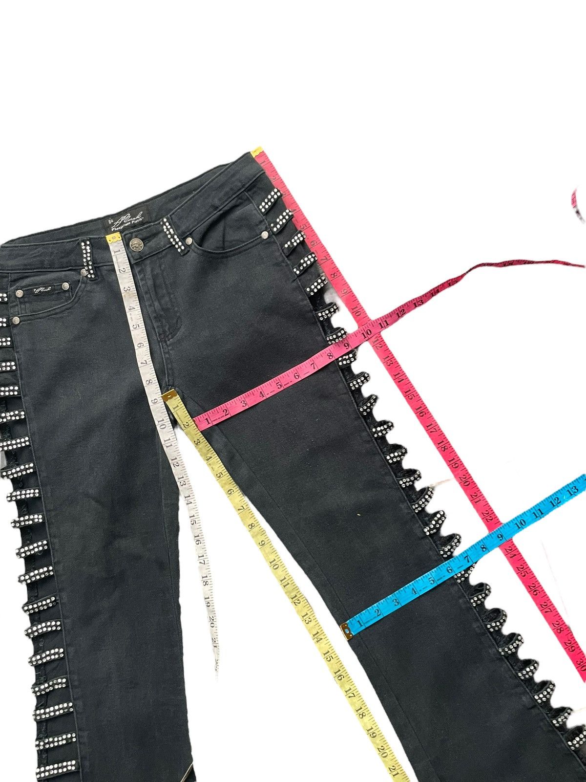 Designer Platinum Plush Flare Custom Denim Size 31" - 17 Thumbnail