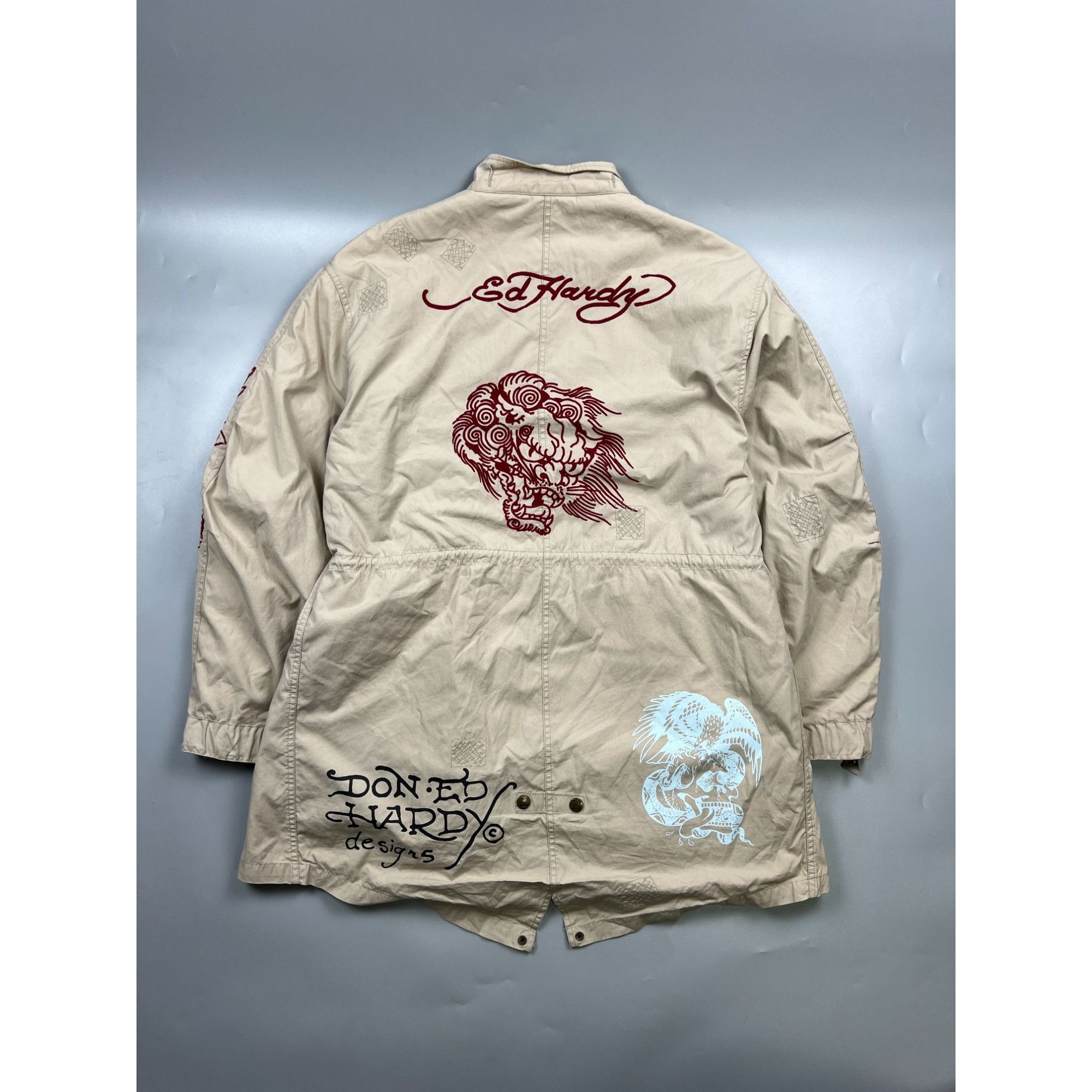 Ed Hardy Ed Hardy Military Lined Tattoo Parka (Y0944) Size US XL / EU 56 / 4 - 12 Thumbnail