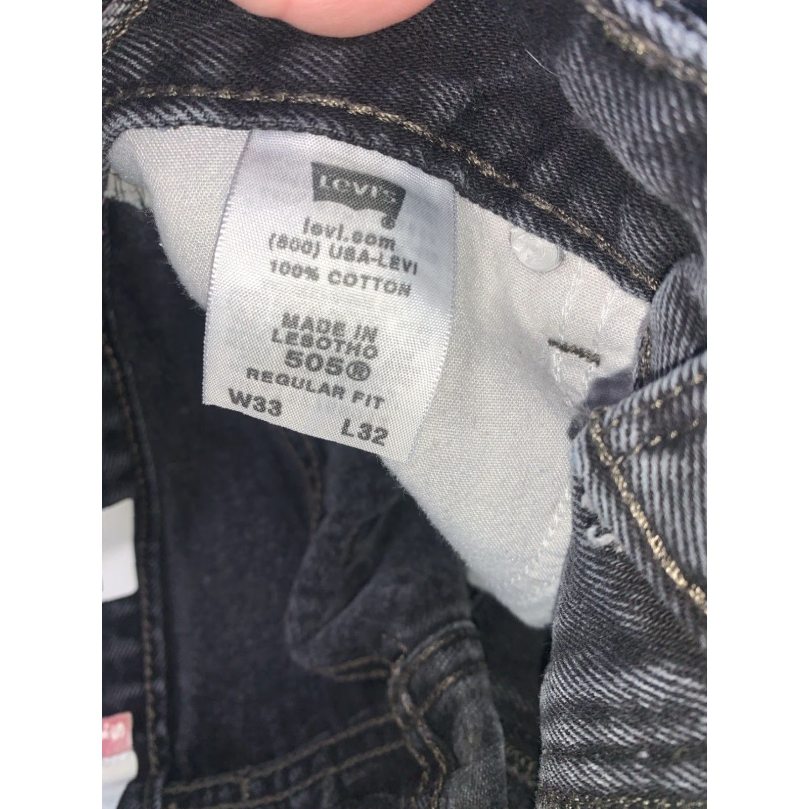 Levi's VINTAGE Levi’s 505 Regular Fit Black Straight Leg Denim Jeans Men’s 33x32-12868 Size US 33 - 6 Thumbnail