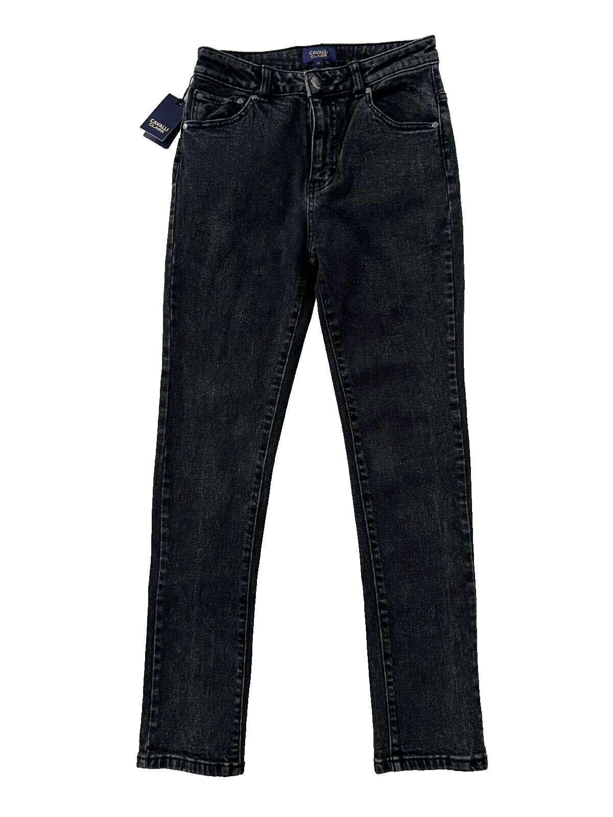 Cavalli Class Cavalli Class High Rise Straight Leg Jeans Black ( 26 ) Size 26" / US 2 / IT 38 - 1 Thumbnail